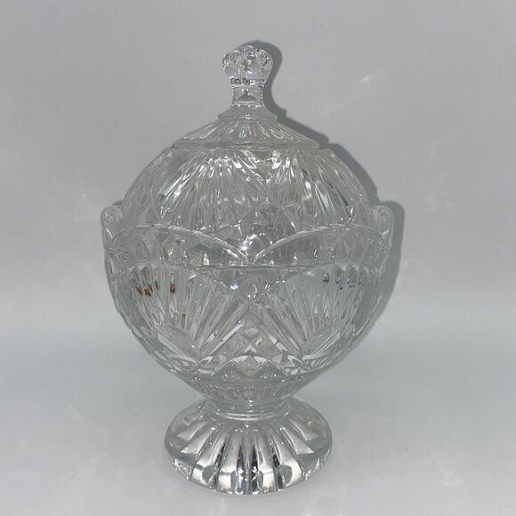 Shannon Crystal Covered Candy Dish Freedom GODINGER Heavy Cut Crystal Slovakia - Picture 7 of 10
